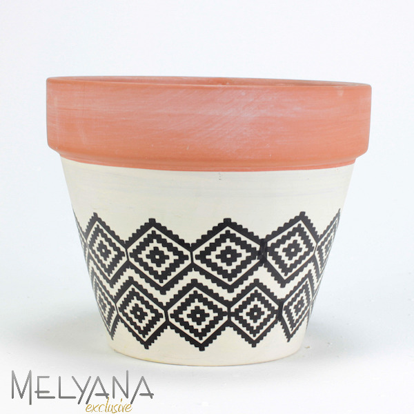 VASO TERRACOTA COM ESTAMPA GD